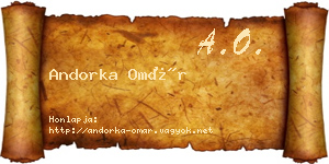 Andorka Omár névjegykártya